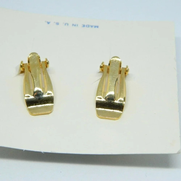 Pcraft Topaz Glass Rhinestone Gold Tone Modernist - Picture 5 of 5